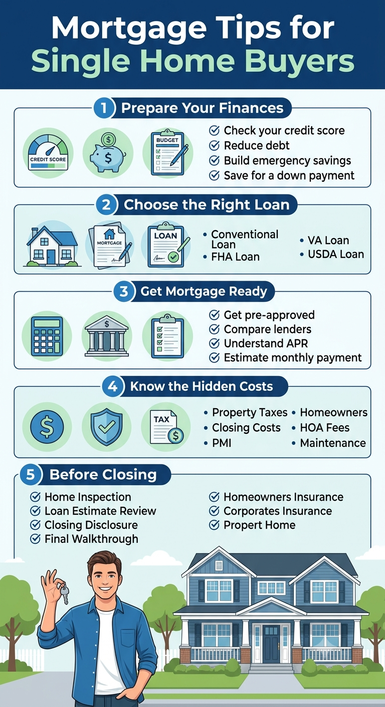 Mortgage Tips For Single Home Buyers